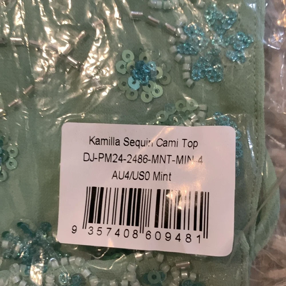 Peppermayo Kamilla Sequin Cami Top - Mint - Picture 7 of 8